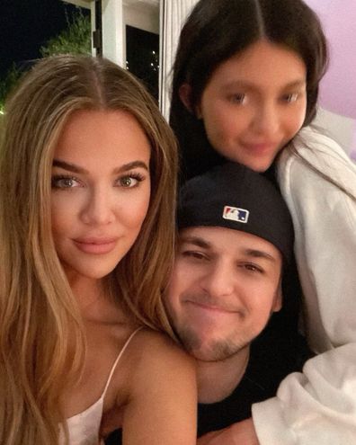 Rob Kardashian appears in rare selfie with Khloe Kardashian and Kylie Jenner.