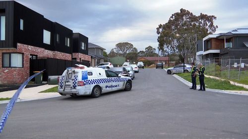 Police at the scene this morning.