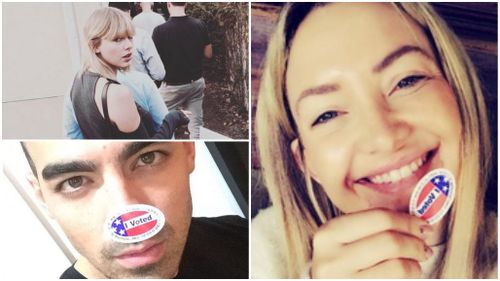 Celebrities urge fans to vote as they take to the polls on Election Day