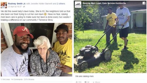 American man mows elderly woman’s lawn in random act of kindness