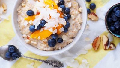 Click here for our <a href="http://kitchen.nine.com.au/2016/08/18/14/53/coconut-rice-porridge-with-summer-fruits" target="_top">Coconut rice porridge with summer fruits</a>