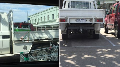 The fugitives' Landcruiser was spotted in Bairnsdale yesterday with Victorian plates. (Victoria Police)