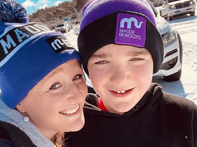 Jessica Pearce smiles with her eldest son, Seth Matic.