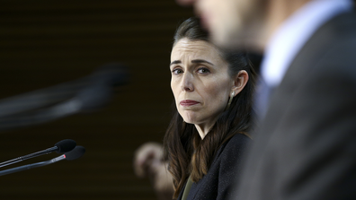 Prime Minister Jacinda Ardern looks on during a press conference at Parliament on May 05, 2020 in Wellington, New Zealand. 