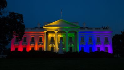<p>Famous landmarks across the world have been lit up in rainbow colours to celebrate the legalisation of same-sex marriage across America. (Twitter, @AuskarSurbakti)</p>