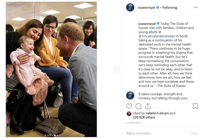 Prince Harry shared the special moment on his and Meghan's new Instagram account.