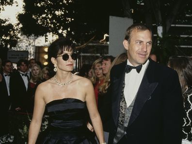 Kevin Costner and wife Cindy Silva at the Academy Awards in March 1992. 