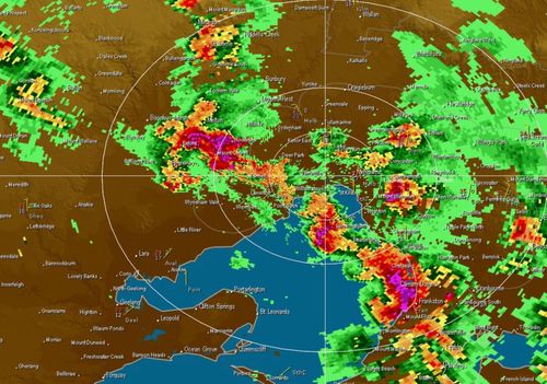 The BoM radar as of 5pm yesterday around Melbourne.