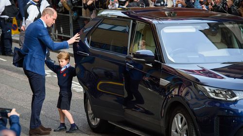 Prince George appeared more pensive. (AAP)