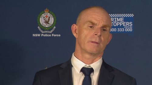 Brad Abdy speaking at a NSW Police Press Conference.