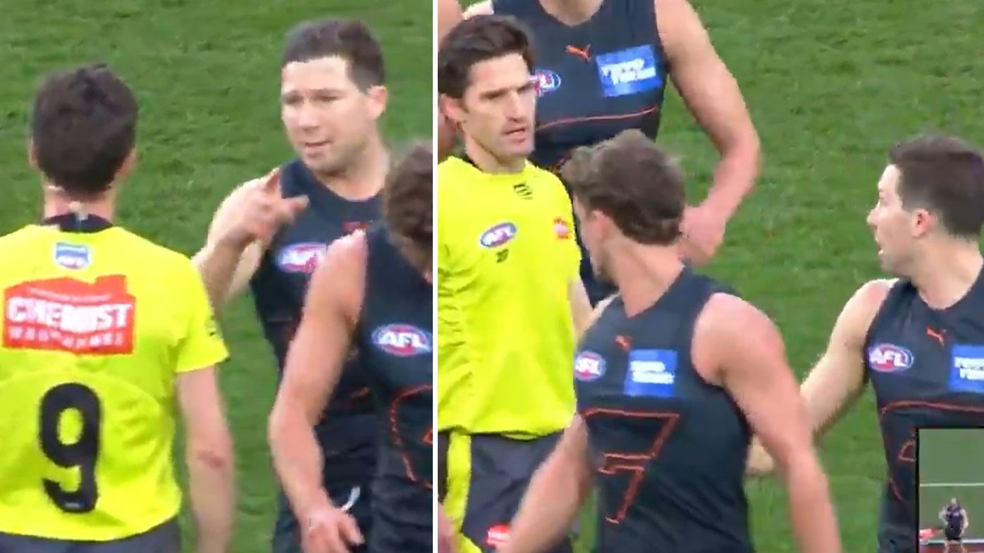 Toby Green has come under scrutiny for making contact with the umpire in GWS&#x27; win over the Swans.
