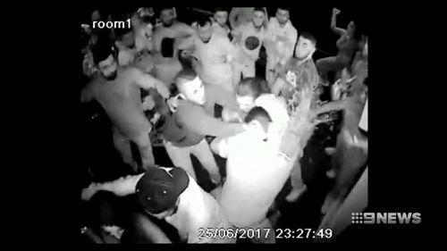 CCTV shows two unwelcome visitors crashing the event. Picture: 9NEWS