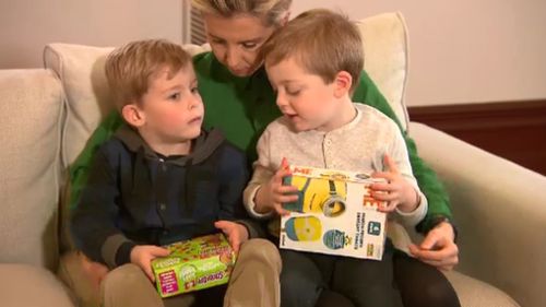 Mum-of-three Leah McArthur said her children were drawn to the cartoon mascots because they are "exciting and fun". (9NEWS)