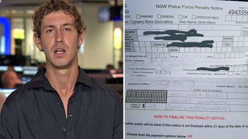 Sydneysider Ben Judd was fined $112 for leaving his car unlocked at a service station.