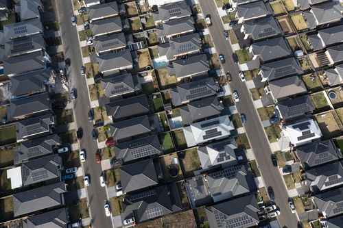 Aerial view of homes in Australia