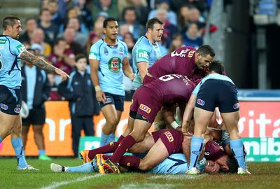 Cameron Smith was held up over the line after a dart from dummy-half.