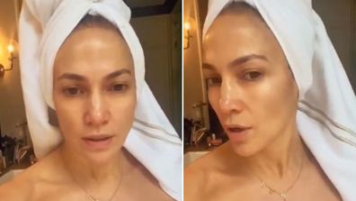 Jennifer Lopez makeup free selfie