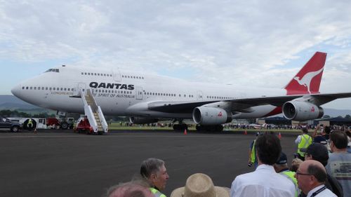 VH-OJA touched down in Illawarra this morning. (9NEWS)