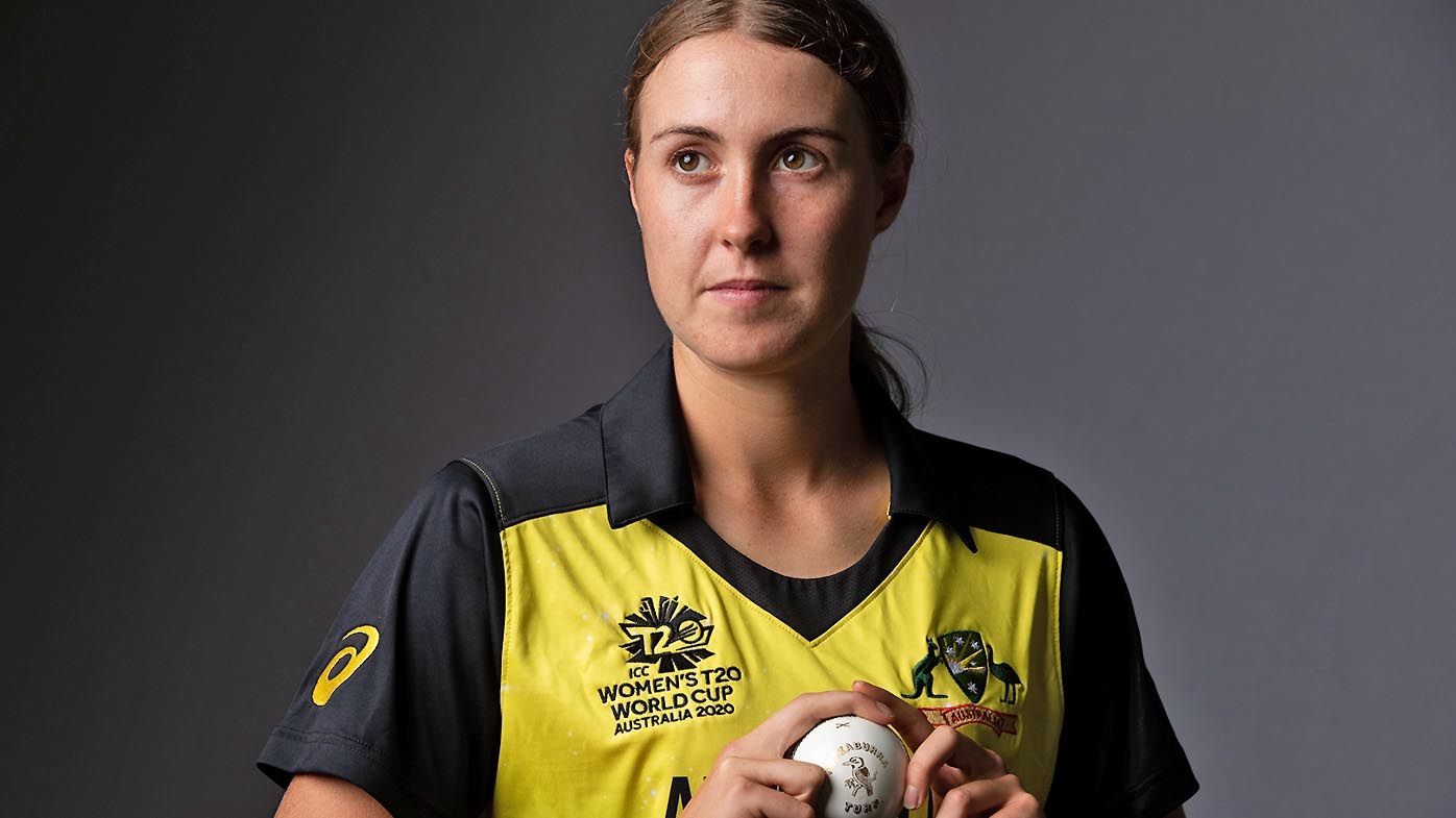 Tayla Vlaeminck poses during the Australia 2020 ICC Women&#x27;s T20 World Cup 