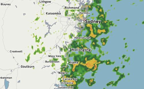 Rain in Sydney map