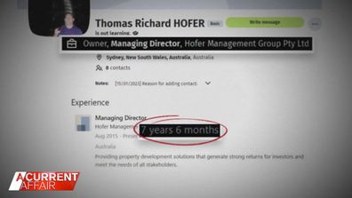 Thomas Hofer se présente en ligne comme "directeur général" de "Groupe de gestion Hofer" et sur LinkedIn.