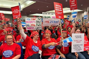 Nurses and midwives rally in Moonee