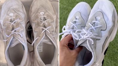 White sneaker cleaning hack