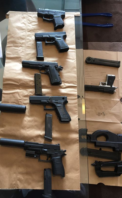 The guns and more than 400 digital blueprints for more weapons were found in Sun's Waverley home after his arrest in April last year.