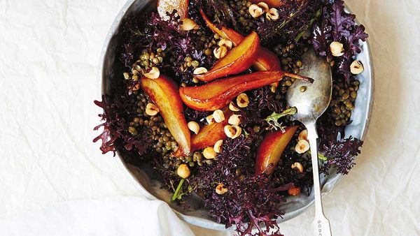 Green lentils, caramelised pear and Pedro Ximénez salad