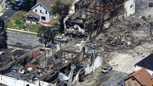 Horrifying footage of deadly gas explosion in Wisconsin.