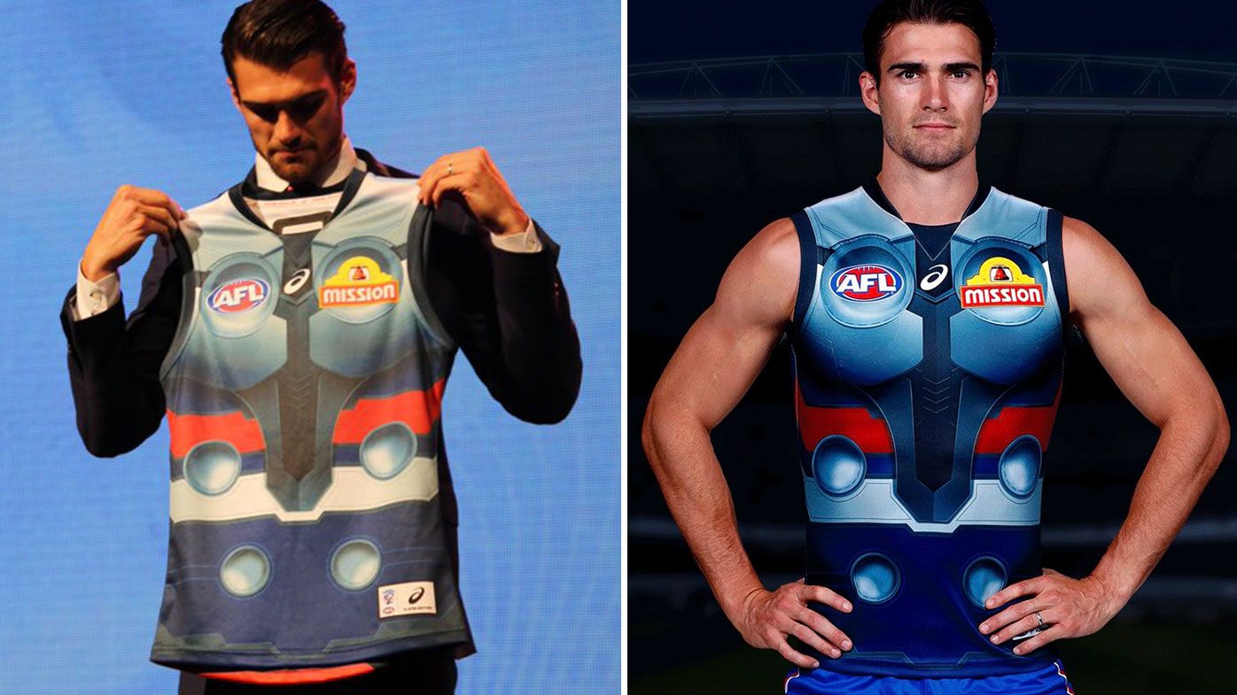 Fans slam 'disgraceful' Bulldogs Thor-inspired jersey for Marvel Stadium opener