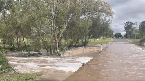 The centre of Darby in the Darling Downs region of Queensland has already flooded and more rain is on the way.