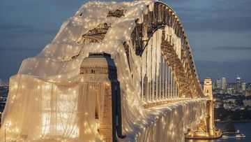 AI digital makeover for Sydney&#x27;s Harbour Bridge on Christmas Day. 