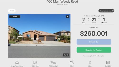 Screengrab of the Turpin family home up for auction.