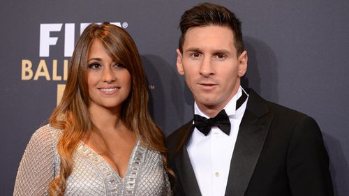 FC Barcelona's Lionel Messi and his wife Antonella Roccuzzo. Source: AFP 