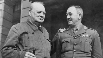 Alex's grandfather Lieutenant-General Sir Leslie Moorshead with Sir Winston Churchill.