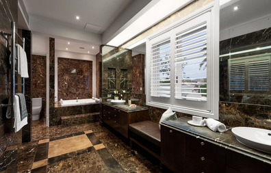 Luxurious Queensland property features a steam shower in the master ensuite.