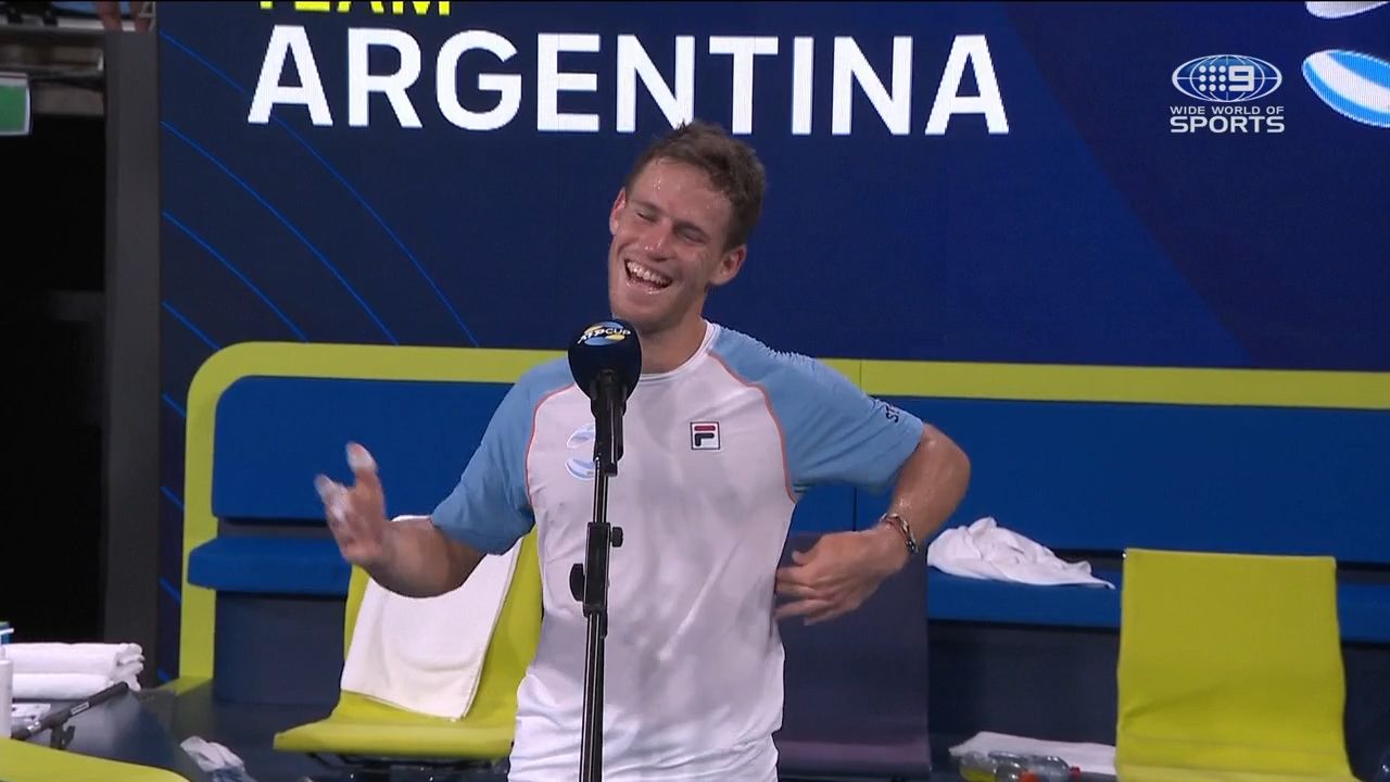 ATP Cup Day 3: Diego Schwartzman fires Argentina to victory over Greece, sledges Jim Courier