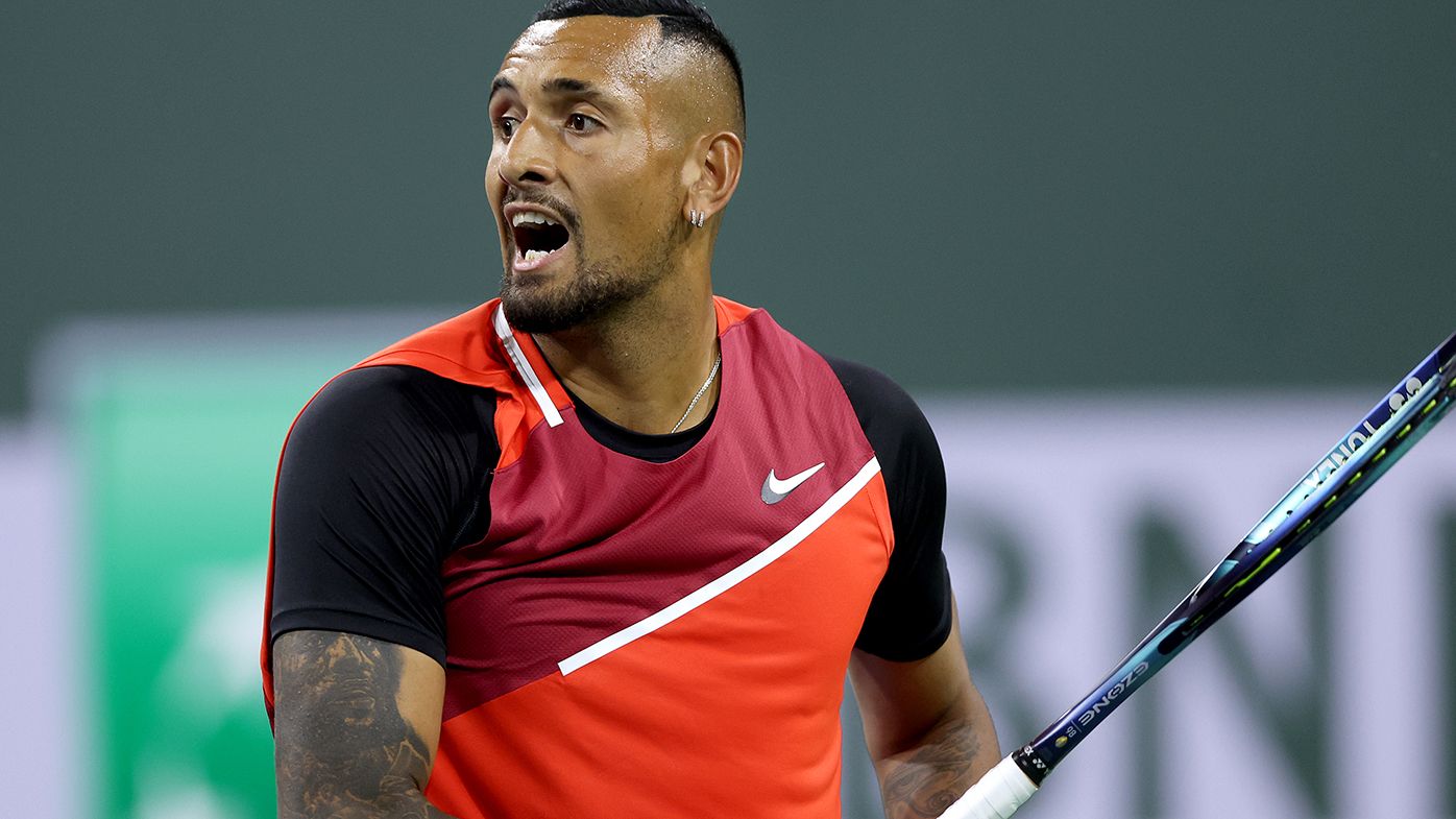 Nick Kyrgios in action at Indian Wells.