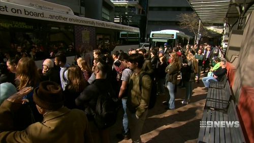 Queues were lengthy to get onto replacement buses.