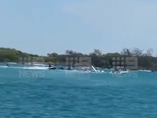 The seaplane crashed into the water at Jumpinpin.