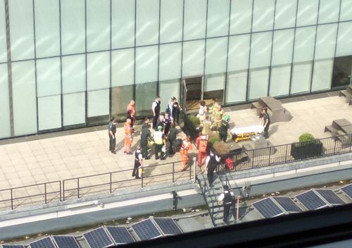 Emergency crews attend a scene at the Tate Modern art gallery, following the arrest of a 17-year-old male on suspicion of attempted murder after a six-year-old boy was thrown from the tenth floor viewing platform.
