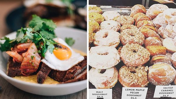 Crumbed pork schnitzel and range of doughnuts (Facebook)