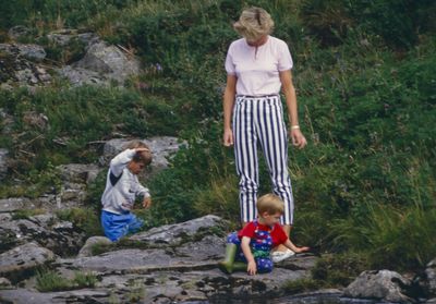 Diana with her sons at Balmoral, 1987