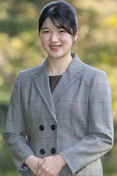 Princess Aiko, daughter of Emperor Naruhito and Empress Masako, strolling in the garden of the Imperial Residence at the Imperial Palace in Tokyo