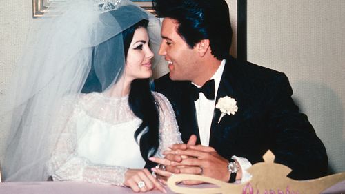 Elvis and Priscilla Presley on their wedding day in 1967. (AAP)