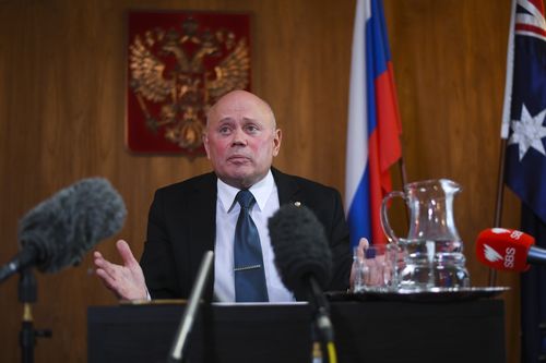 The Russian Ambassador Grigory Logvinov said there was no evidence to suggest Russia had carried out the nerve agent attack in the United Kingdom. Picture: AAP