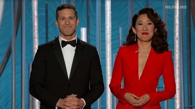 Andy Samberg and Sandra Oh