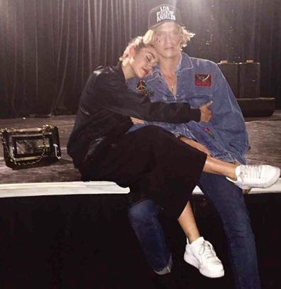 Cody Simpson, Miley Cyrus, hanging out, studio, Instagram photo