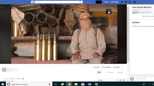 A video posted on Facebook promoting Islamic State propaganda and shared amongst supporters.